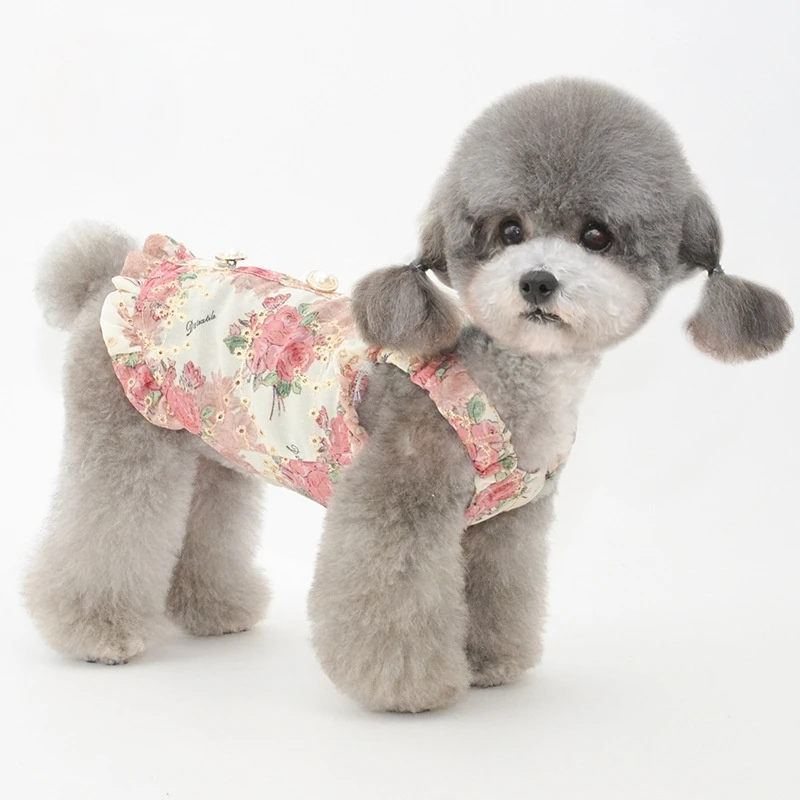 Одежда для собак яркая одежда кошек юбка весны и лета новинка щенков футболка