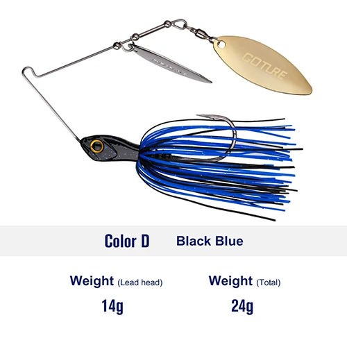 24g Black Blue Goture 1 шт. ELFIN+ качественная наживка Спиннербейт 20G/24G высокое Скорость запасами ивовых деревьев лезвия металлическая приманка со свинцовым spinner ложка приманки - Цвет: 24g Black Blue