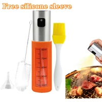12pcs scale wear silicone sleeve single head stainless steel alcohol oil and vinegar spray bottle seasoning soy sauce bottle