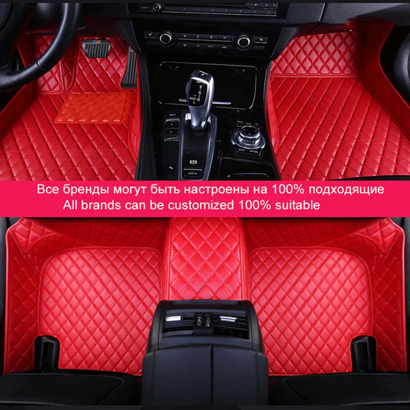 High-quality Leather Car Floor Mats for MITSUBISHI Lancer Outlander PHEV Pajero Sport V93 V97 Shogun Car Accessories Carpet