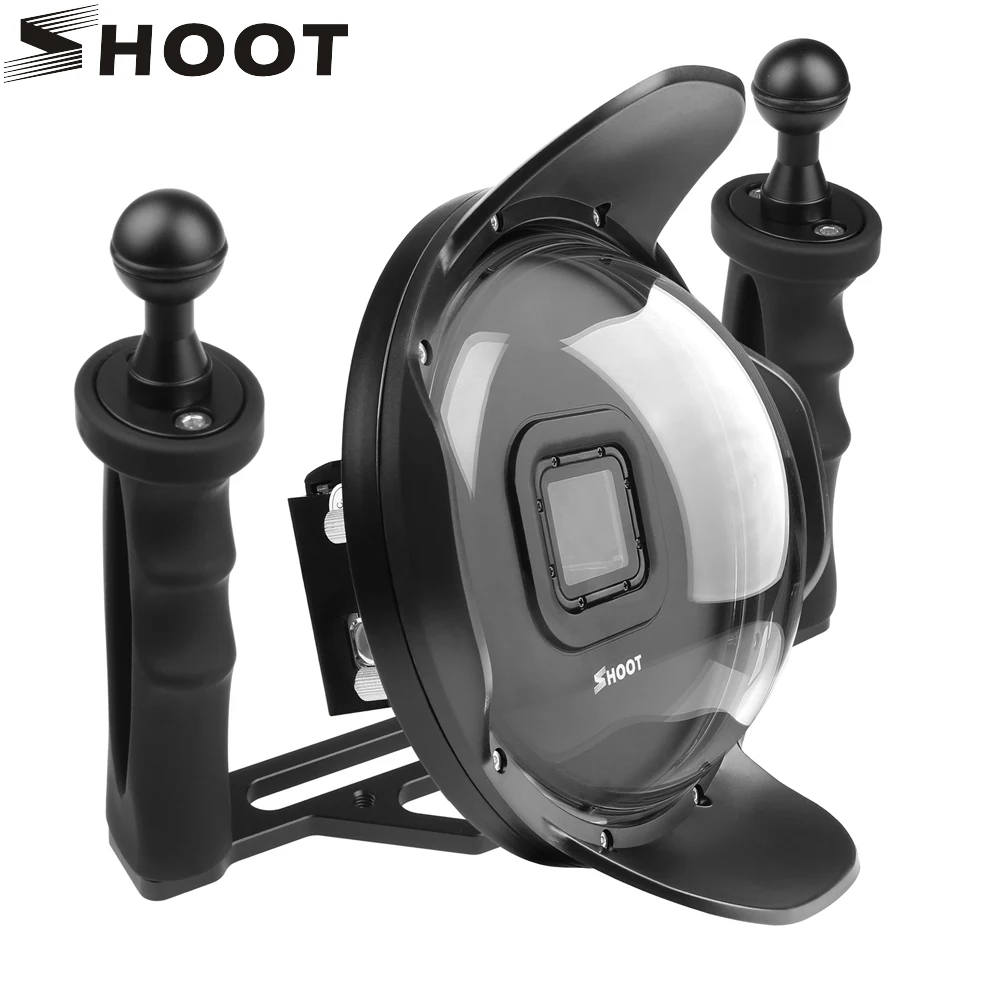 6 дюймовый купольный порт SHOOT со стабилизатором для GoPro Hero 7 5 черный