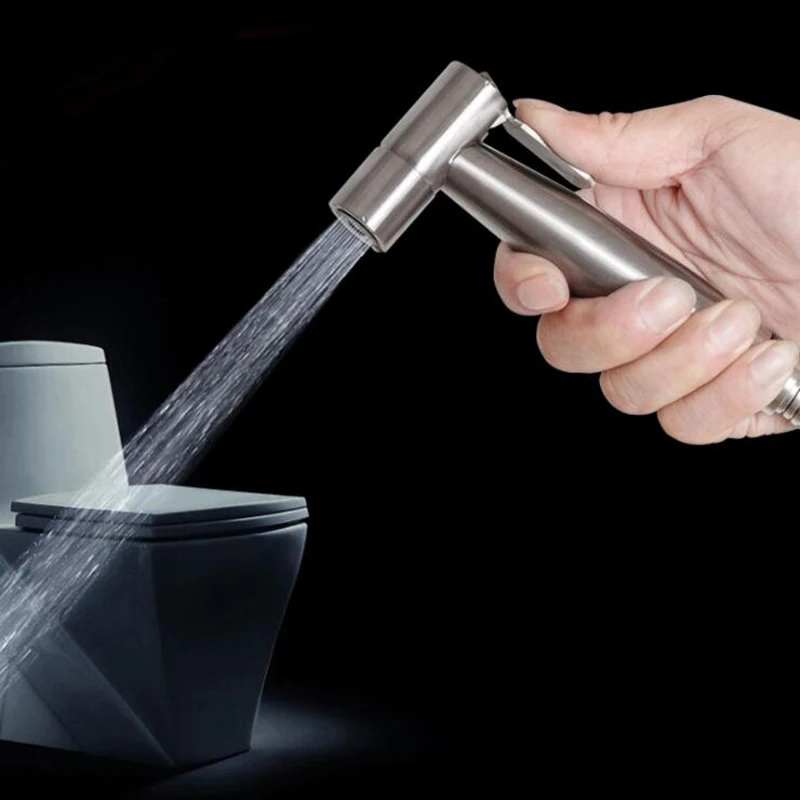 

New 304 Stainless Steel Handheld Bidet Spray Shower Set Toilet Shattaf Sprayer Douche kit Bidet Faucet Brushed