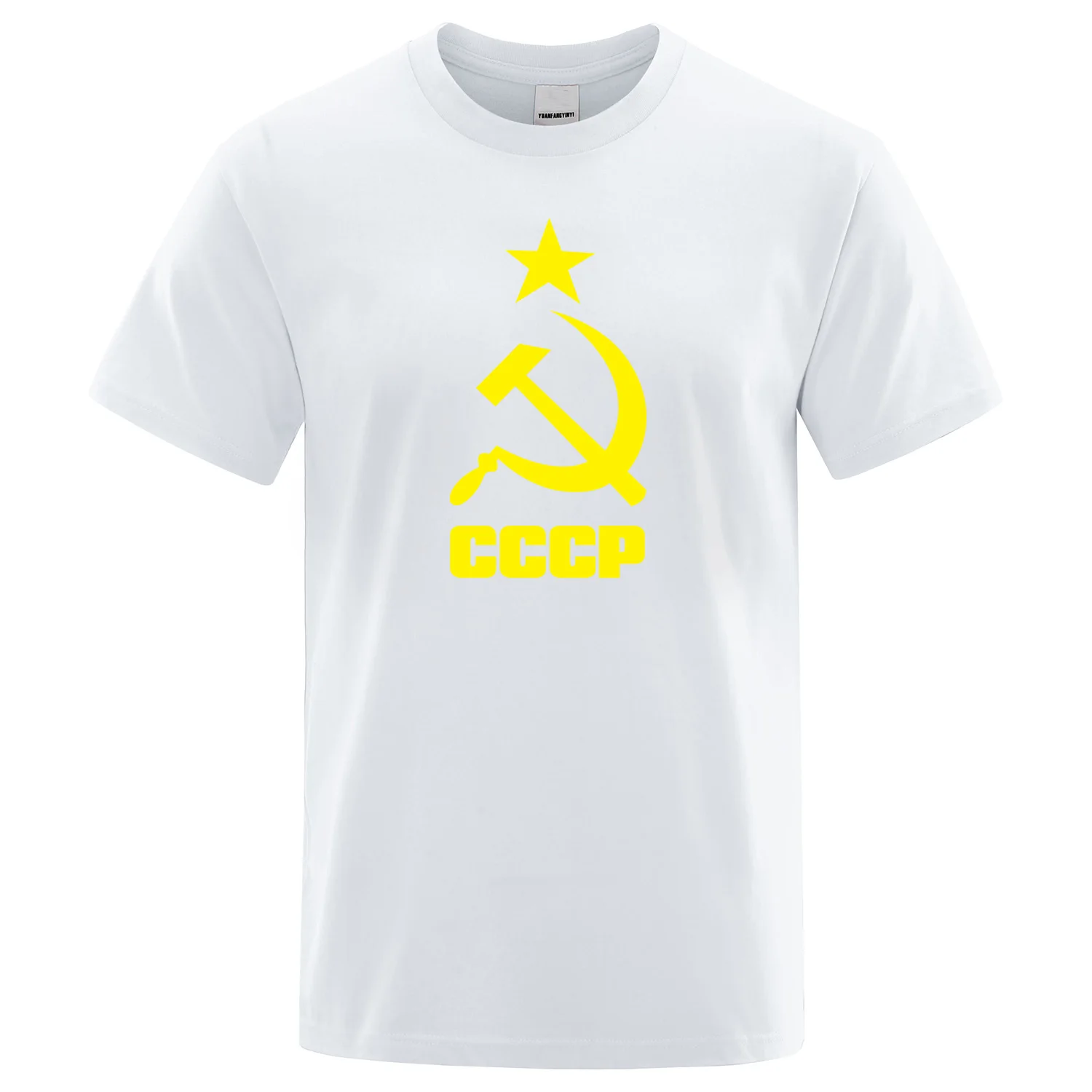 Мужская футболка, лето, CCCP, русские футболки для мужчин, для СССР, Советского Союза, Мужская футболка с коротким рукавом, футболки для мужчин, футболки из хлопка с круглым вырезом - Цвет: white 6