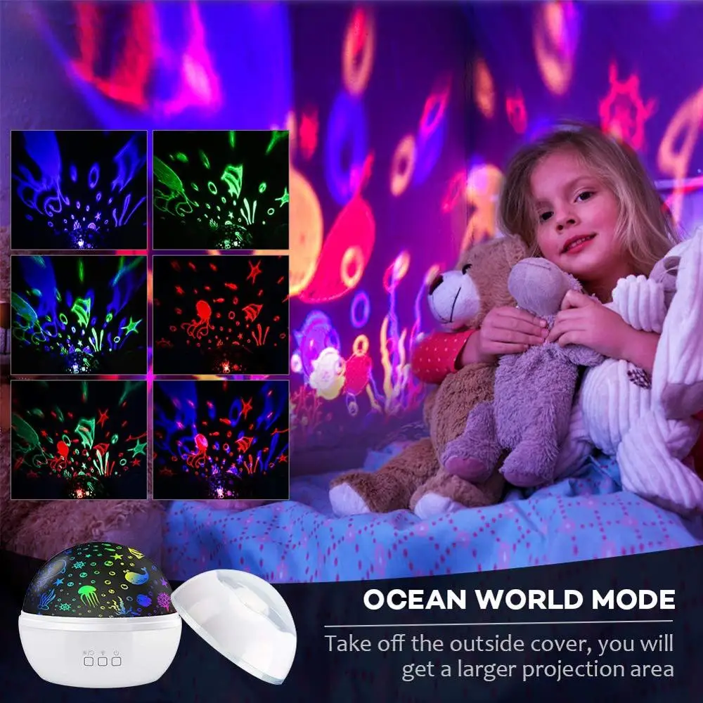 

LED Rotating Starry Sky Night Light Projector Children Kids Sleep Romantic LED USB Star Projector Lamp Child Gifts