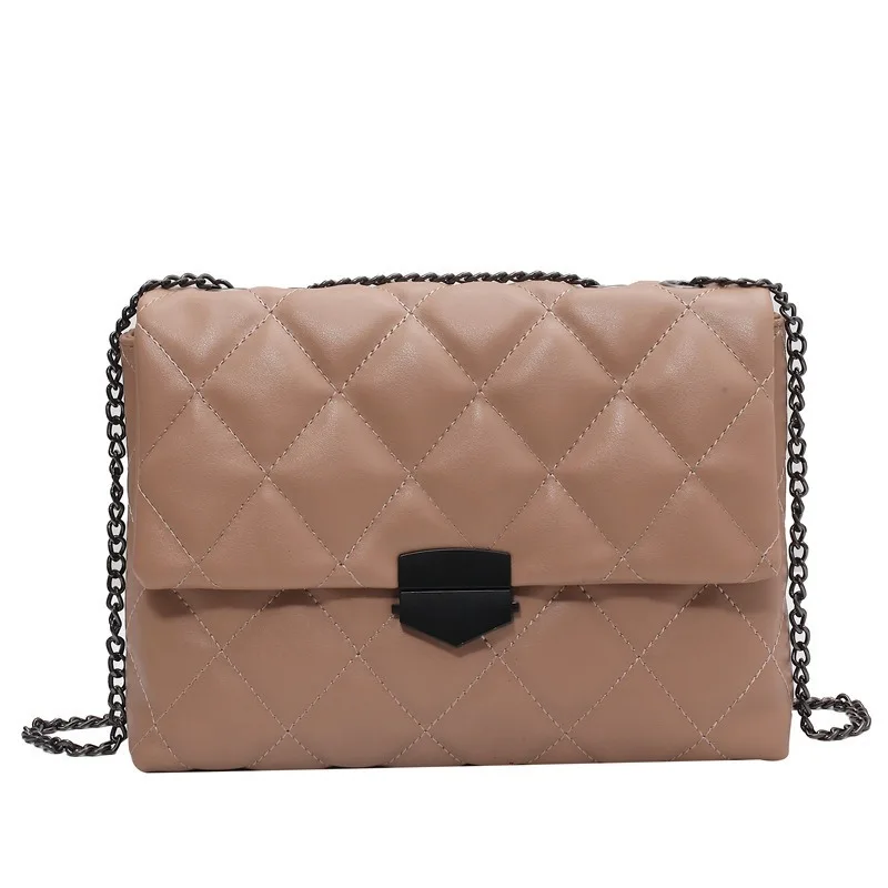 

High Quality Ladies Fashion One-shoulder Small Square Bag 2020 New Korean Version of The Messenger Bag Net Red Diamond Chain Bag