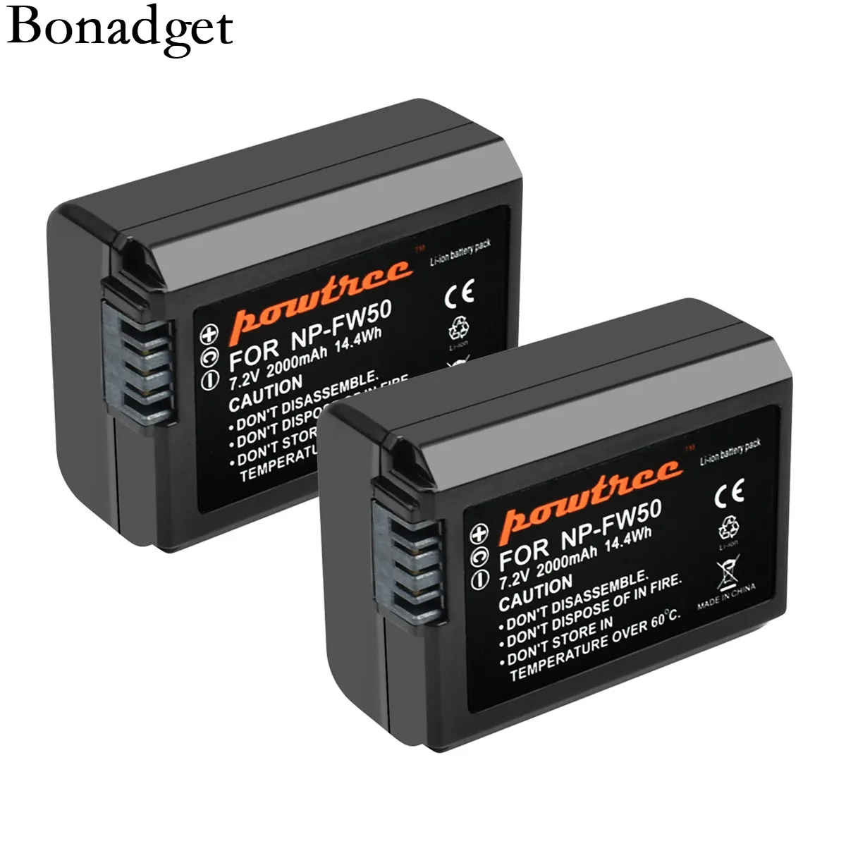 Bonadget 2000 мА/ч NP FW50 Батарея AKKU для sony NEX 7 5N 5R F3 3D Alpha a5000 a6000 DSC RX10 a7II|Цифровые