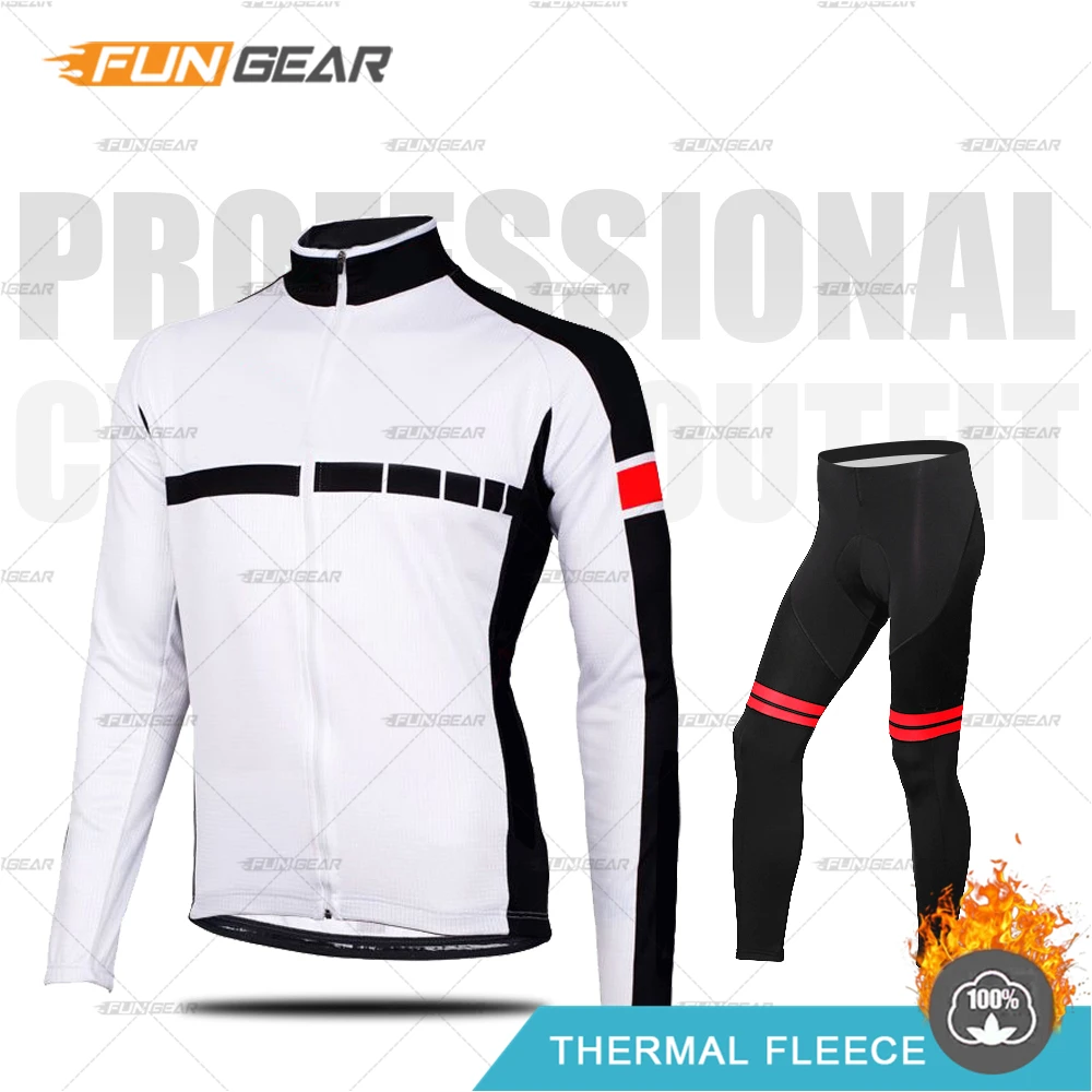 NORMAL SET Зимняя одежда для велоспорта, теплая одежда, Ropa Ciclismo Invierno, комплект из джерси с длинными рукавами для верховой езды, теплая флисовая форма, комплект со штанами - Цвет: NORMAL SET