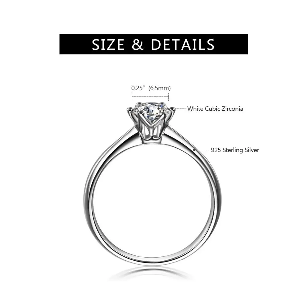 E кольца из стерлингового серебра 925 пробы женское простое классическое