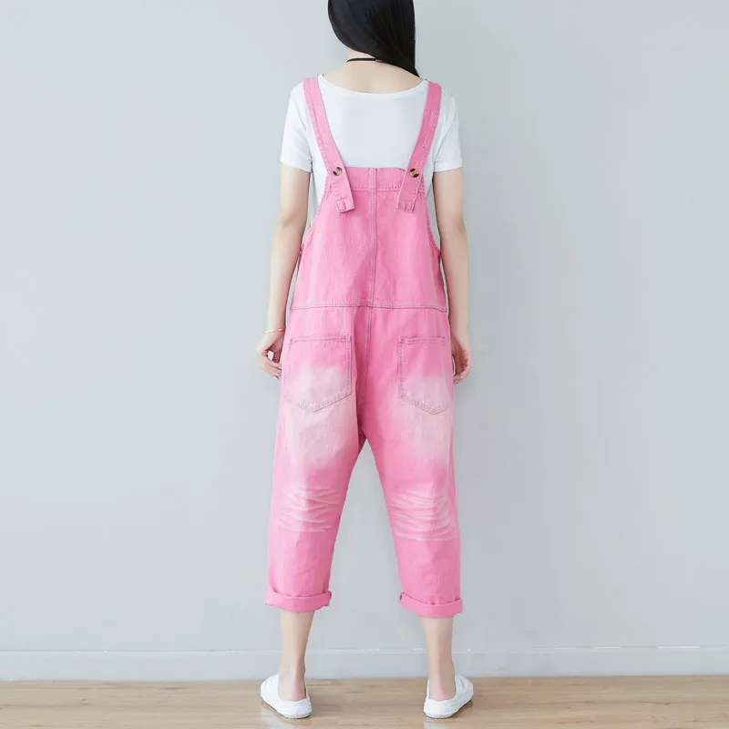 Женский джинсовый комбинезон с широкими штанинами регулируемыми лямками| |