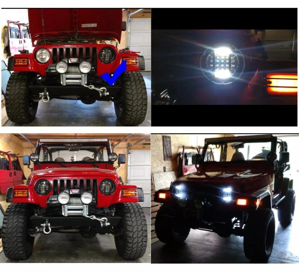 75 Вт 7 дюймов Белый DRL Halo светодиодные фары для 97-17 Jeep Wrangler &amp Неограниченное Hummer H1