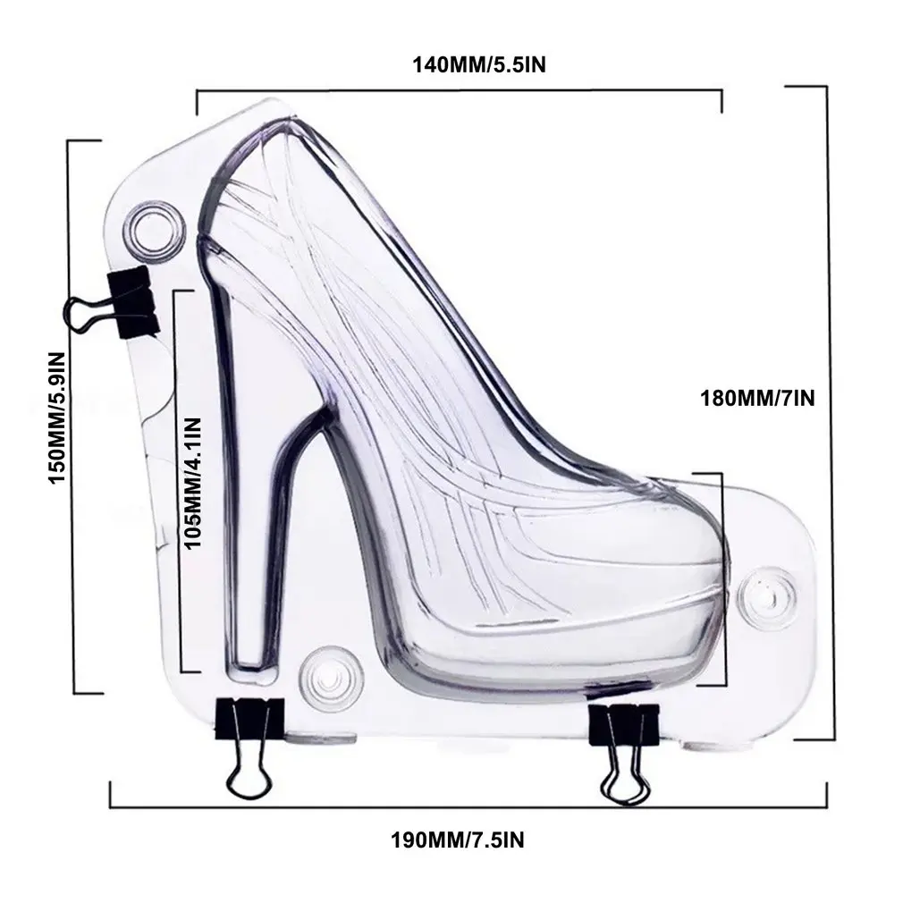

High Heel Chocolate Mould 3D Waterproof Candy Mould Birthday Cake Mould Baking Decorated Sugar Moulds