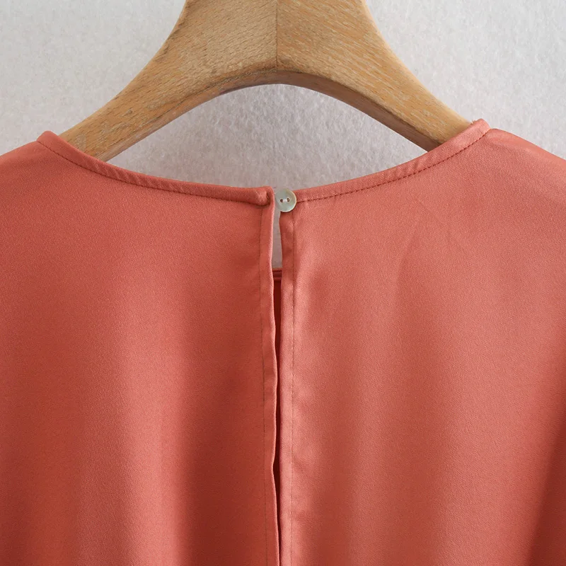 

Spring new Women Za dress Fashion 2021 Vintage Silk texture o-neck solid mini Dress Long Sleeve Mujer Vestidos