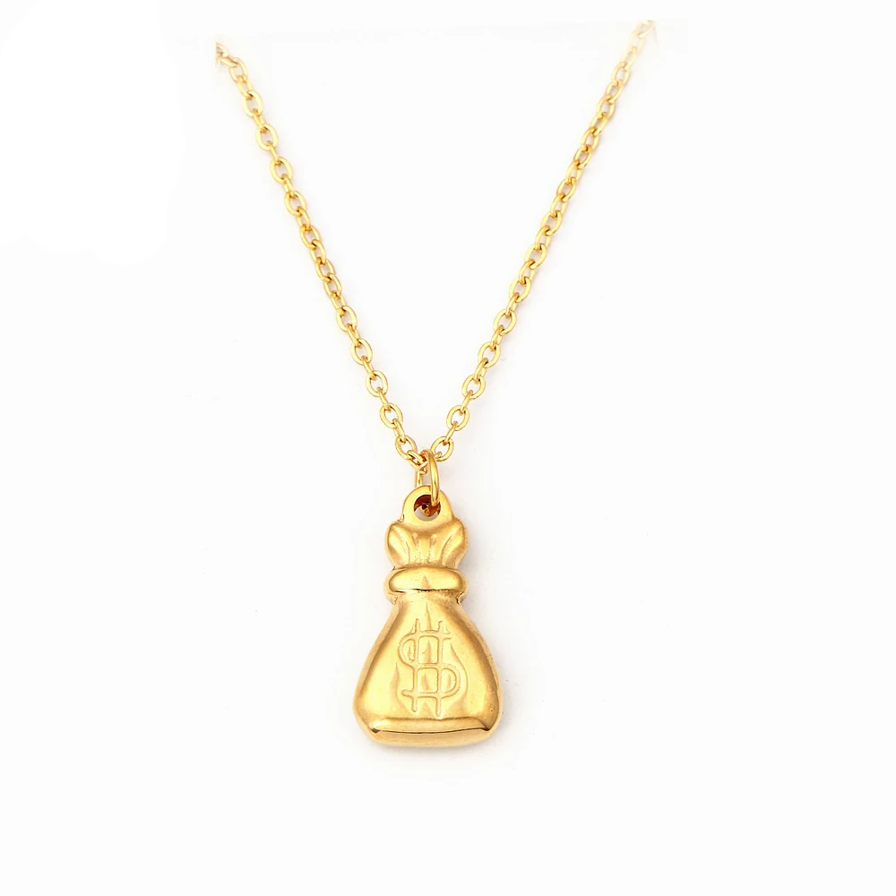 RIR Милая Золотая сумка для денег ожерелье изящная Санты рождественская елка