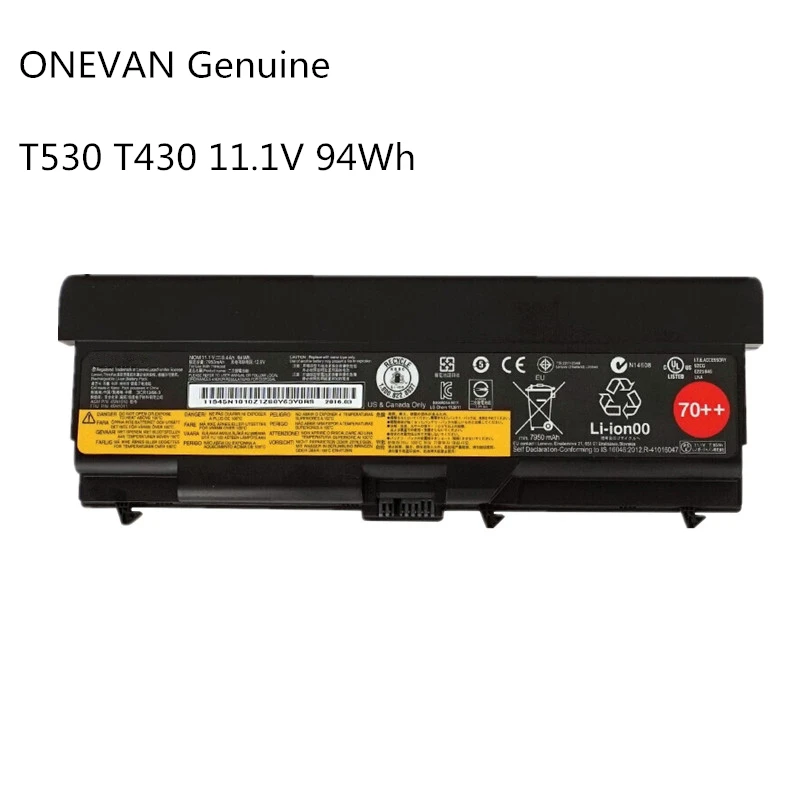 Новая Подлинная 94Wh батарея для ноутбука Lenovo ThinkPad T430 T430I L430 SL430 SL530 T530 T530I L530 W530 45N1011