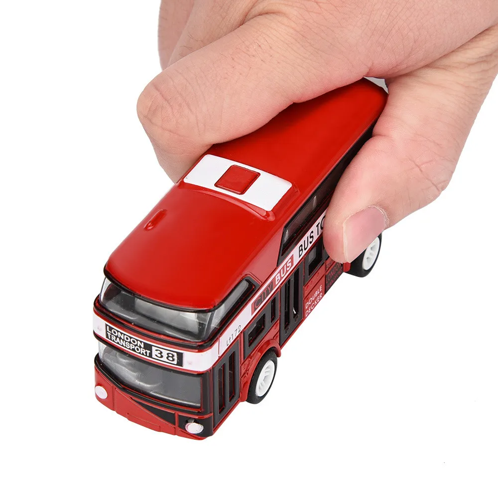 Модель двухэтажного автобуса из сплава литой городской автобус для детей 2018