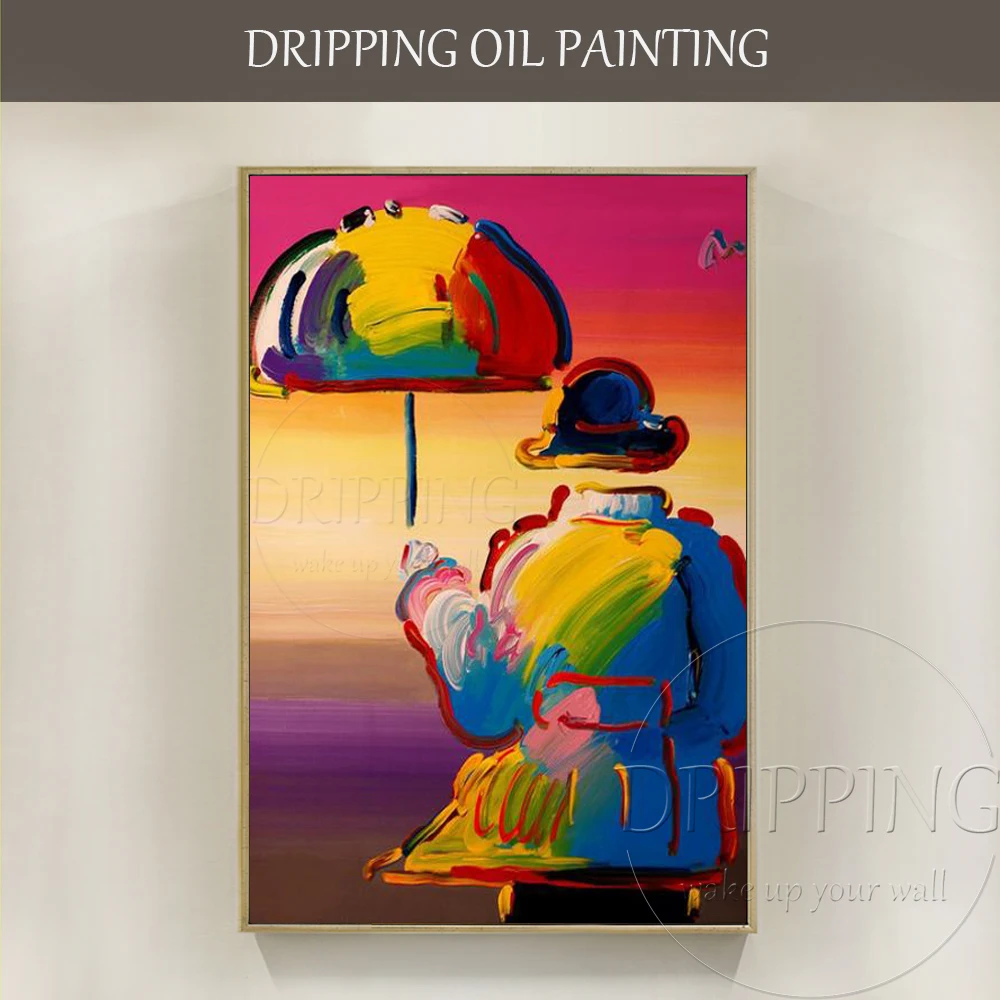 Отличная художественная ручная роспись абстрактный зонт Мужская картина маслом