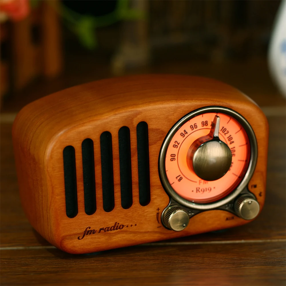 Классический деревянный радиоприемник FDBRO портативный уличный мини FM SD MP3 стерео