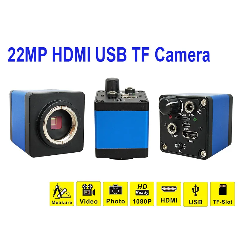 13MP HDMI VGA/22MP HD USB TF монокулярный микроскоп цифровая камера Объектив 56 светодиодный светильник большая стойка для верстака ремонт телефона пайка