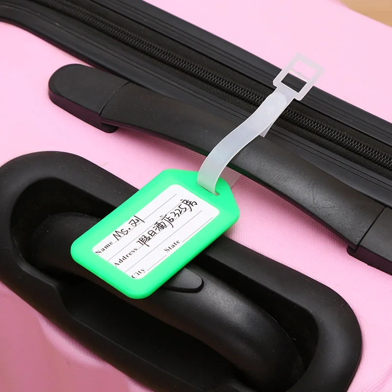 10 шт. пластиковый чемодан с цветным рисунком бирки для багажа дизайнерские