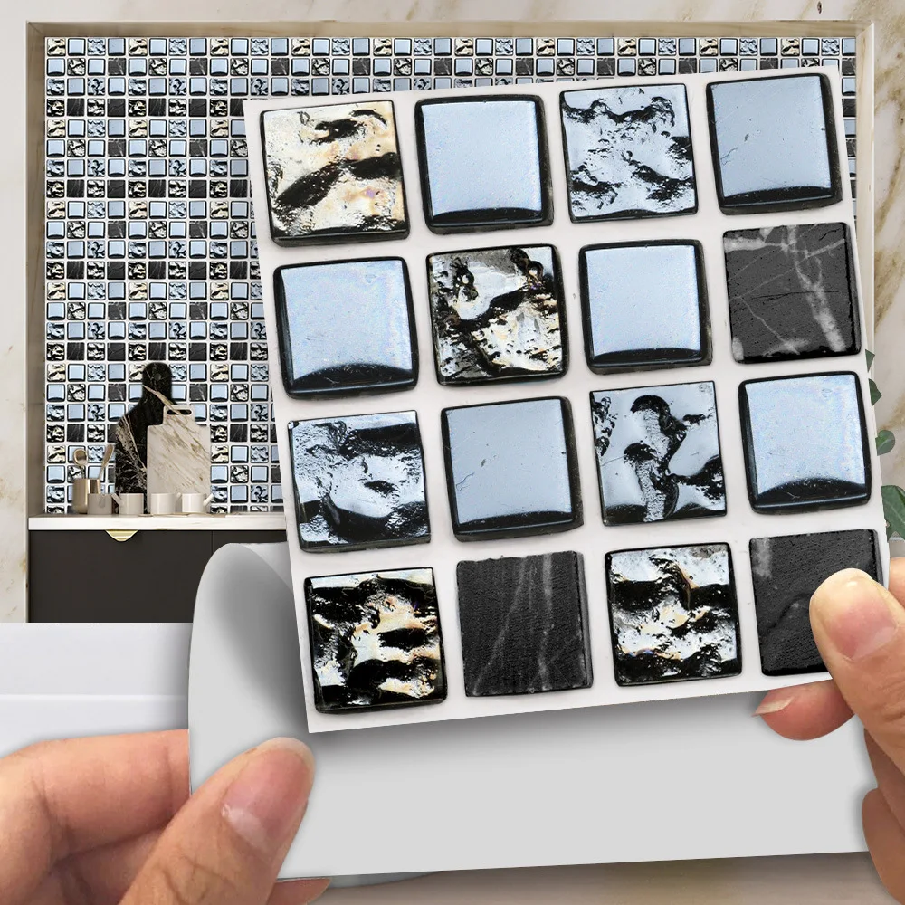 10 шт./компл. темно-серая плоская мозаичная плитка настенная наклейка столы ванная