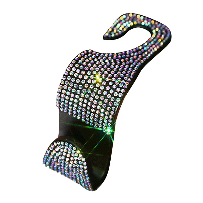 

Car Seat Back Hook Diamond Rhinestones Hanger Auto Back Universal Headrest Mount Storage Holder Car Interior Accessories FOU99