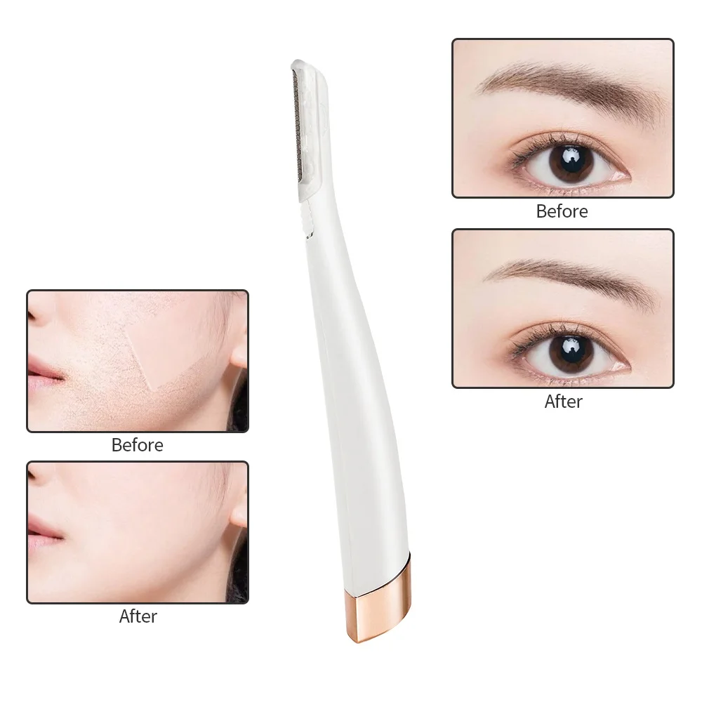 Face Hair Remover Expoliator Eyebrow Trimmer Blades Shaver Knife Blade Painless Exfoliates Dead Skin Neck Clean Tool | Красота и