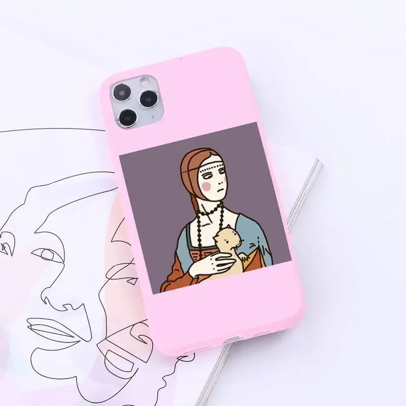 

celebrity Art Paintings Fashion Phone Case Candy Color for iPhone 6 7 8 11 12 s mini pro X XS XR MAX Plus luxury shell cover