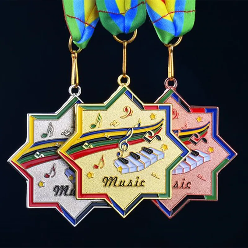 

High Quality!Octagonal Piano Competition Medal Music Activity Competition Medal Musical Instrument Prize Souvenir,Free Shipping!