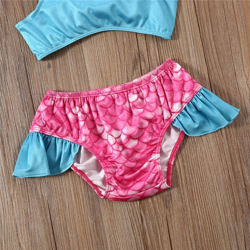 

Sweet Newborn Baby Girls Toddler Kid Mermaid Swimwear Sleeveless Swimsuit Bikini Set Children Bowknot Bathing Suit Tankini 3-24M