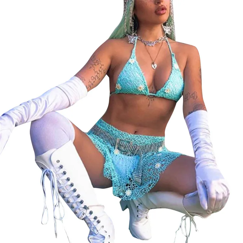 Женский оригинальный комплект для плавания однотонный розовый синий костюм с