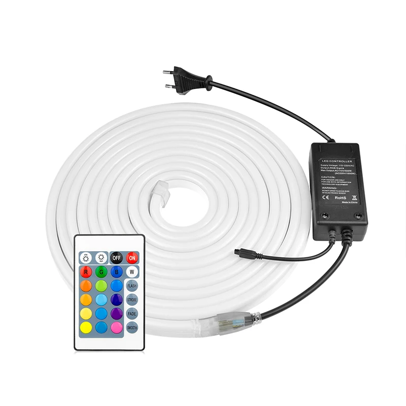 Неоновая Светодиодная лента 220 В неоновая Светодиодная лента s EU Plug 220 в RGB Рождественская Праздничная декоративная лампа/теплый белый/красный/синий/розовый