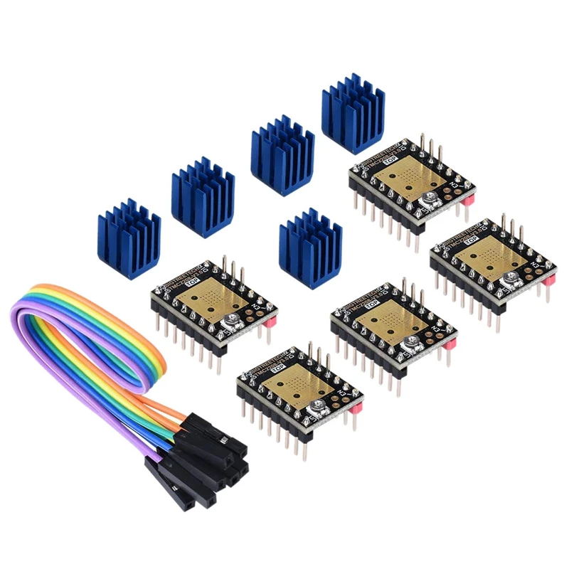 3d принтер Часть Stepstick Mute Tmc2208 V3.0 Драйвер шагового двигателя с радиатором для Skr V1.3