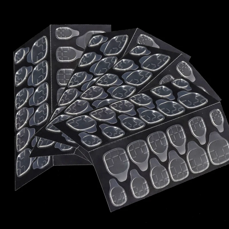 1 лист поддельные ногти стикер прозрачный желе двухсторонние клейкие ленты