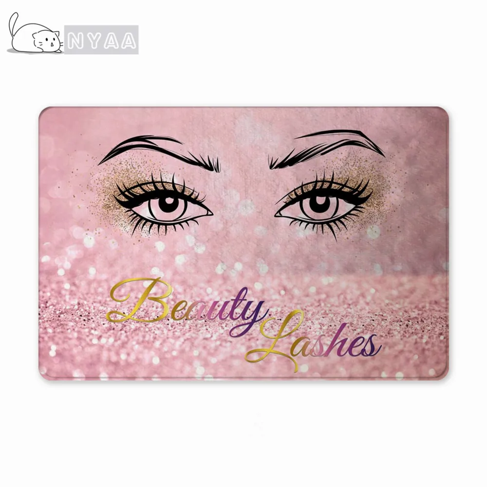 Коврик придверный резиновый розовое золото с блестками | Дом и сад