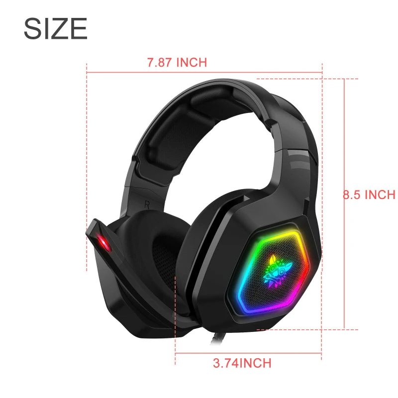 3 5 мм RGB светодиодный игровая гарнитура для ПК PS4 PS5 Накладные наушники геймер с