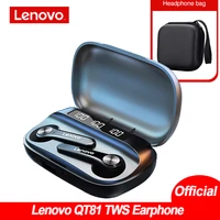original lenovo qt81 tws wireless earphone bt 5 0 deep bass touch control ipx4 waterproof noise reduction vs lenovo lp2