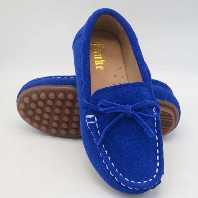 

Children's Beef Tendon Soft Bottom Swede Leather Peas Shoes Boys and Girls Shoes Cowhide Single Shoes Baby Toddler Shoes