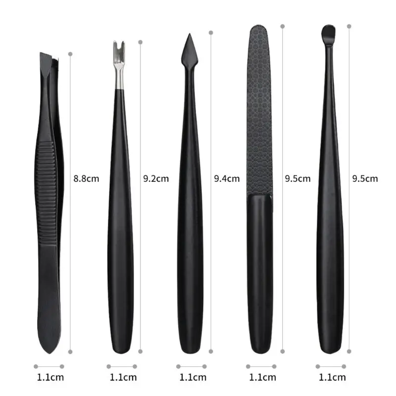 

10pcs Manicure Pedicure Set Finger Toe Nail Clippers Scissors Grooming Tool with Leather Case Kit for Women Men