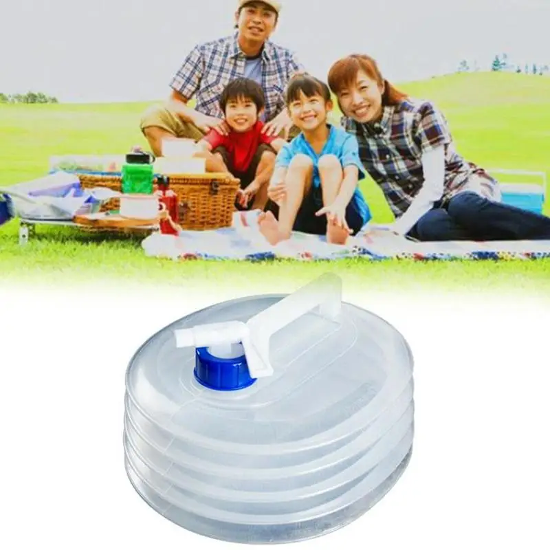 

PE Material Folding Shrink Bucket Water Bottle Non-toxic Outdoor Tasteless Protection Water 3-15L Environmental and Bag Cam B4T1