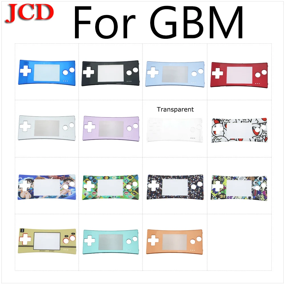 

JCD New Blue black red silver For GameBoy Micro Cover Fashion style Front faceplate cover for GBM System Front shell case