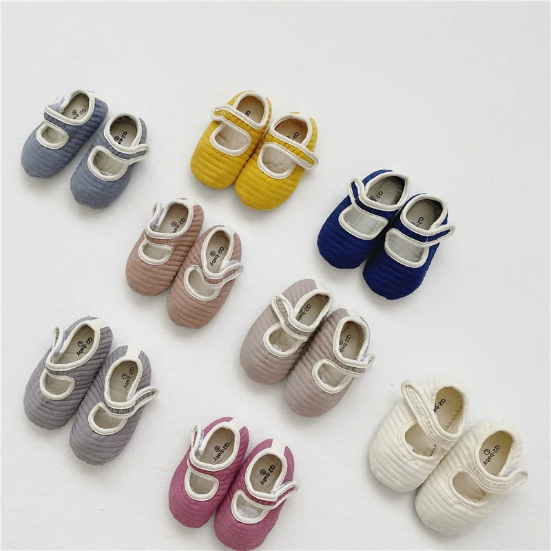 

2021 Cute Toddler Newborn Baby Boy Girl Crib Shoes Infant Casual Soft Sole Non-Slip Baby Anti-Slip Prewalker Shoes Kids Slippers