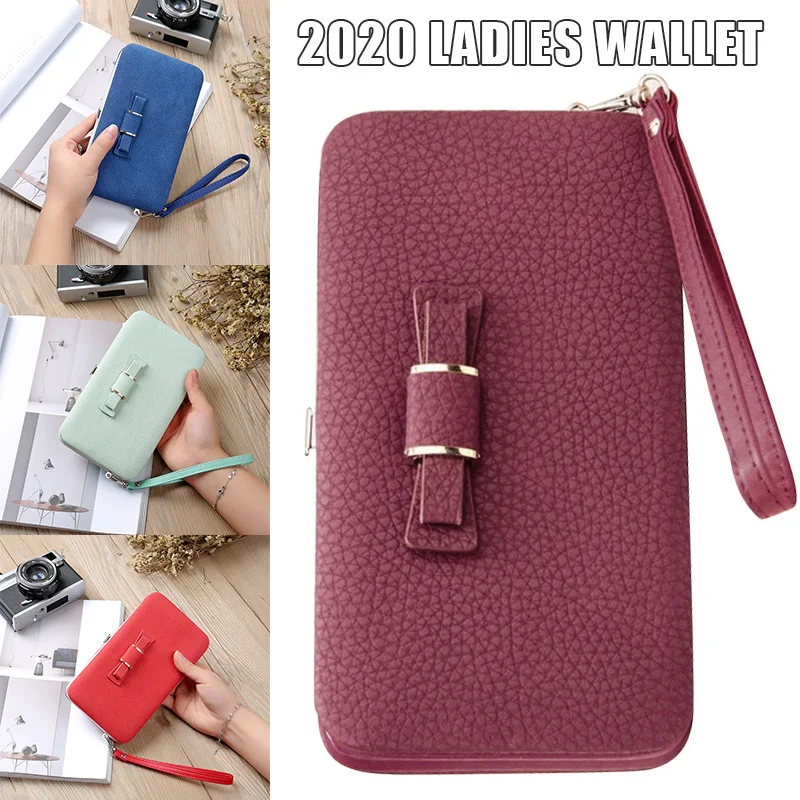 Women PU Leather Clutch Purse Wallets Fashion Cash Phone Cards Holder Case New