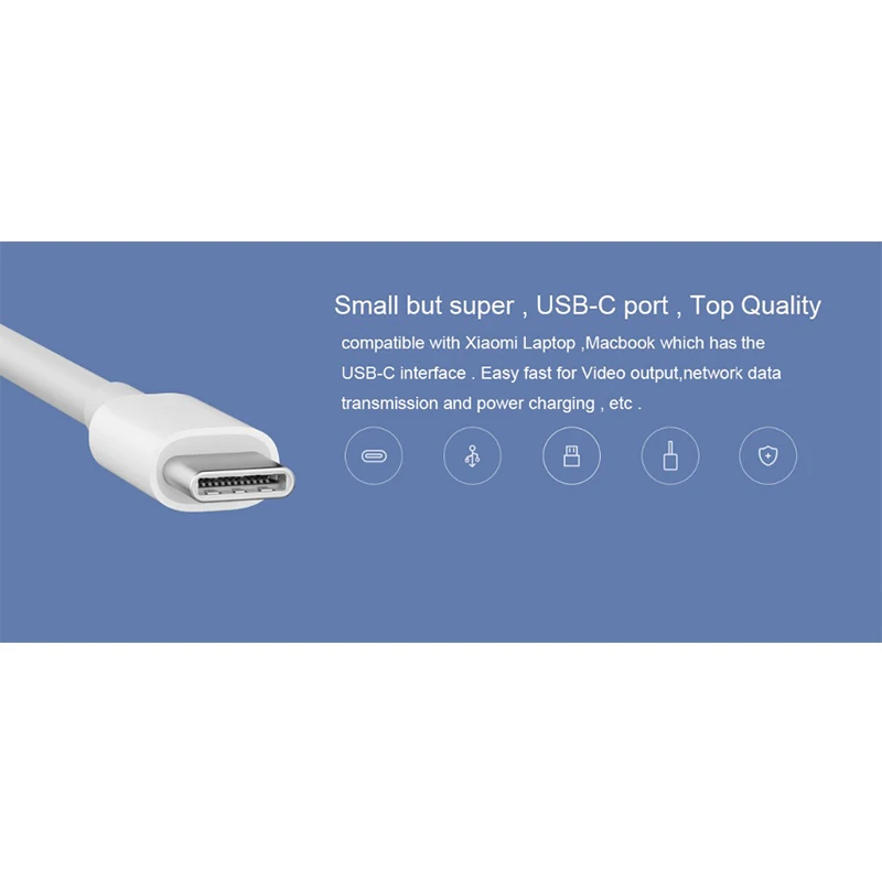 Xiaomi 2K 60Hz USB-C-VGA адаптер type-C до 1000 Мбит/с гигабитный Ethernet адаптер USB-C PD3.0 зарядное устройство для Macbook Xiaomi ноутбук 13