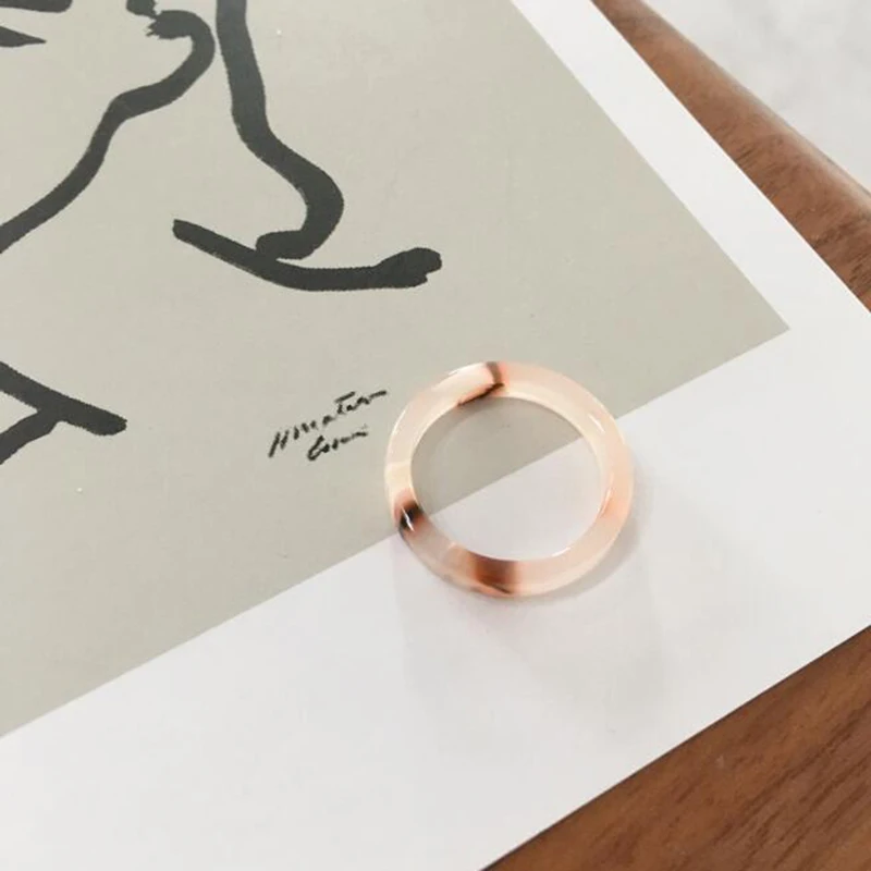 

Retro New Korea Chic Transparent Aesthetic ring Colorful Minimalist Acrylic Resin Thin Ring for Women Jewelry Party Gifts
