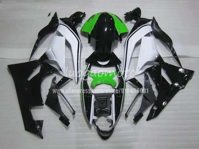 Комплект обтекателей для чёрных белых зеленых KAWASAKI Ninja ZX6R 09 10 11 12 2009 2010 2011 2012 zx6r ABS