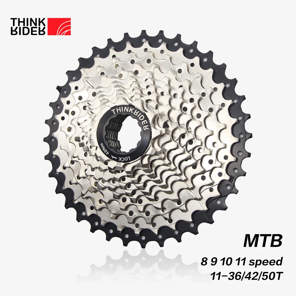 

ThinkRider Mountain Bike 8 9 10 11 Speed Velocidade Bicycle Cassette MTB Freewheel Sprocket 36T 40T 42T 46T 50T 52T for Shimano
