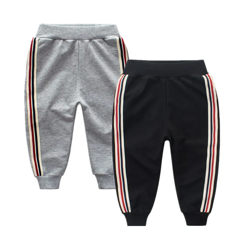 

New Cotton Trousers For 2-9 Years Solid Boys Girls Casual Sport Pants boy girl Enfant Garcon Kids Children's Clothing Black Gray