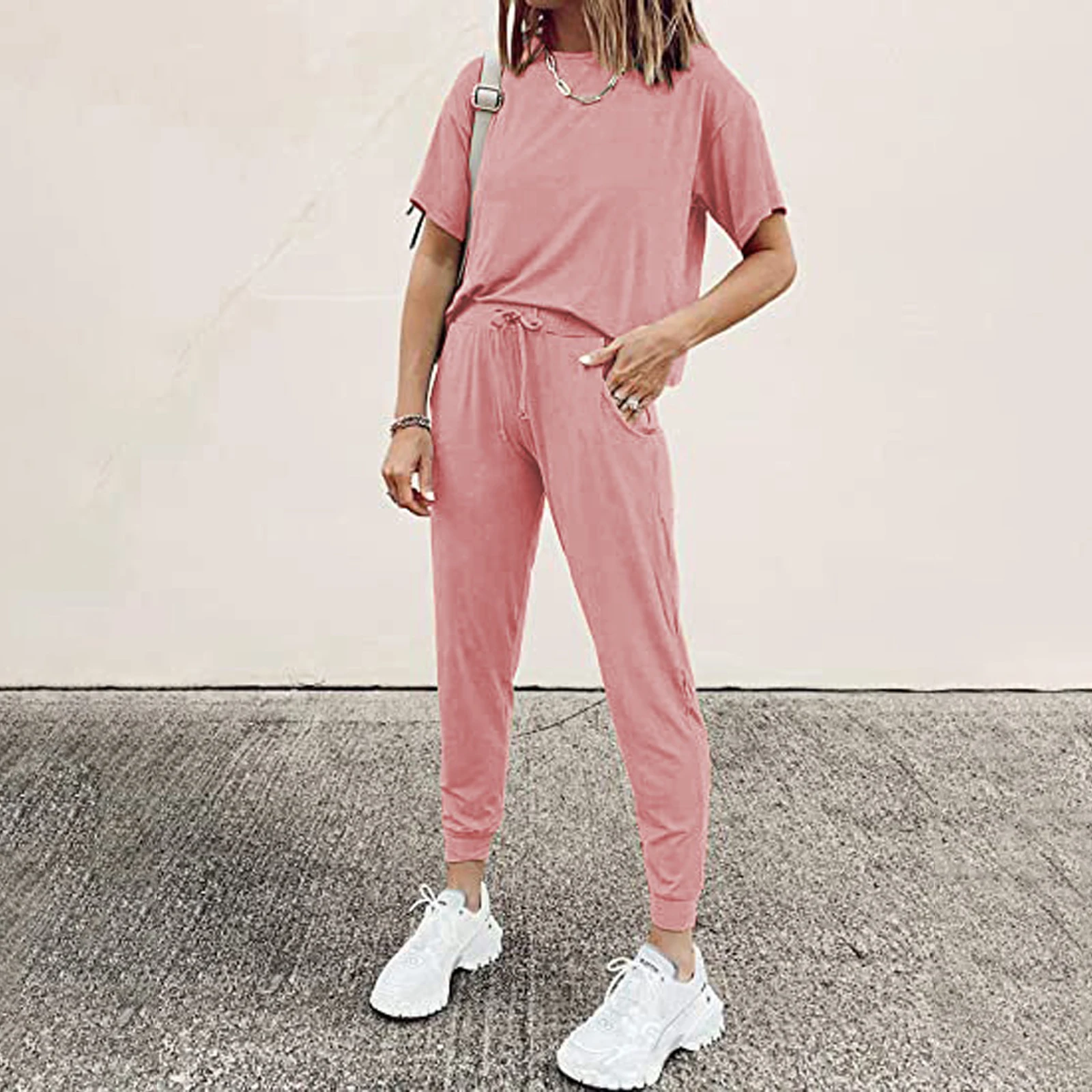 

Uefezo Women Casual Solid Two Piece Pants Set Lounge Tracksuit Loose Fashion Suit Outfit Feminina Autumn Ladies Clothes