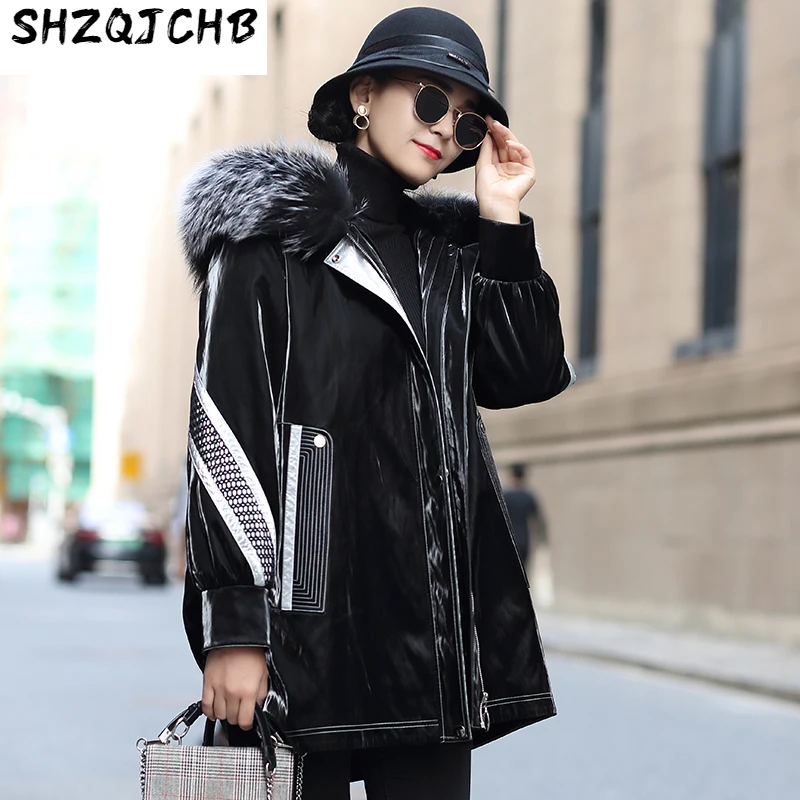 

SHZQ Pai новинка Женская подкладка из кроличьего меха со съемной подкладкой средней длины