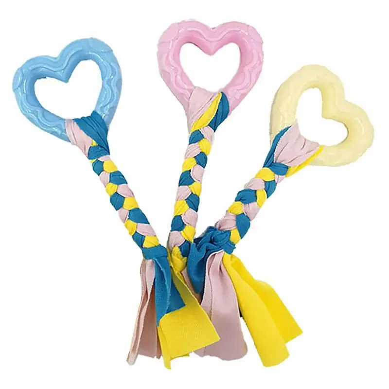 

3PCS/Set Dog Toy Pet Chew Toys Interactive Cute Heart Shaped Knotted Dog Bite Toy For Puppies Pet Ropes Toys Dog Accessories